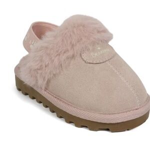 BearPaw Blush Suede Slippers with Plush Lining
